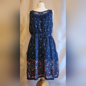 Ultra Pink Navy Floral Dress